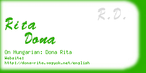 rita dona business card